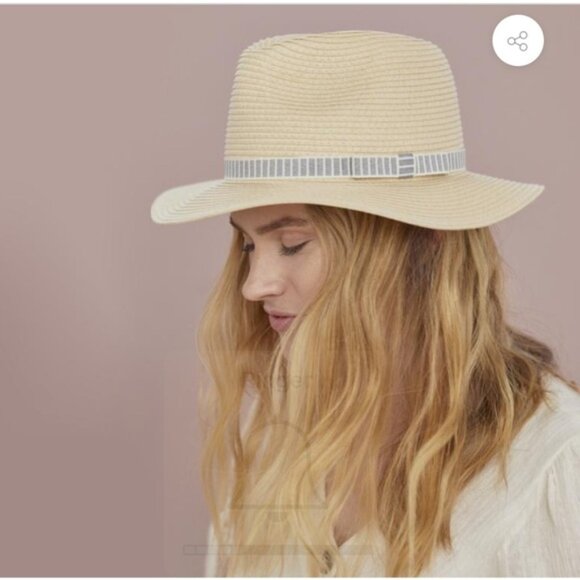 ⭐ Summer & Rose Straw Fedora Hat - Picture 1 of 7